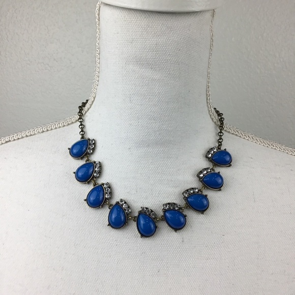 𝅺J. Crew Royal Cobalt Blue Teardrop Necklace - Picture 1 of 3